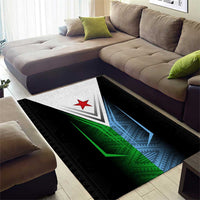 Djibouti Fusion Area Rug Tribal Geometry Meets National Colors and Red Star Boldness