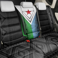 Djibouti Fusion Back Car Seat Cover Tribal Geometry Meets National Colors and Red Star Boldness