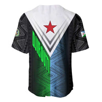 Djibouti Fusion Baseball Jersey Tribal Geometry Meets National Colors and Red Star Boldness