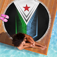 Djibouti Fusion Beach Blanket Tribal Geometry Meets National Colors and Red Star Boldness