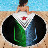 Djibouti Fusion Beach Blanket Tribal Geometry Meets National Colors and Red Star Boldness