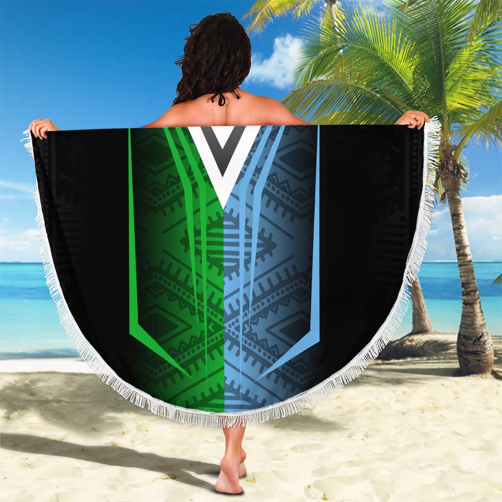 Djibouti Fusion Beach Blanket Tribal Geometry Meets National Colors and Red Star Boldness