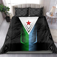 Djibouti Fusion Bedding Set Tribal Geometry Meets National Colors and Red Star Boldness