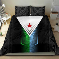 Djibouti Fusion Bedding Set Tribal Geometry Meets National Colors and Red Star Boldness