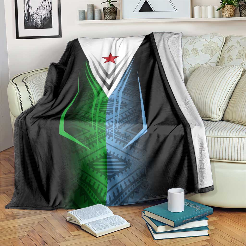 Djibouti Fusion Blanket Tribal Geometry Meets National Colors and Red Star Boldness