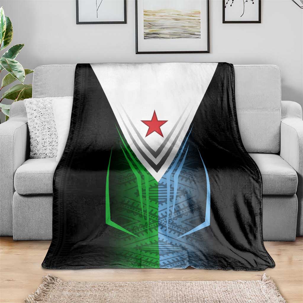 Djibouti Fusion Blanket Tribal Geometry Meets National Colors and Red Star Boldness