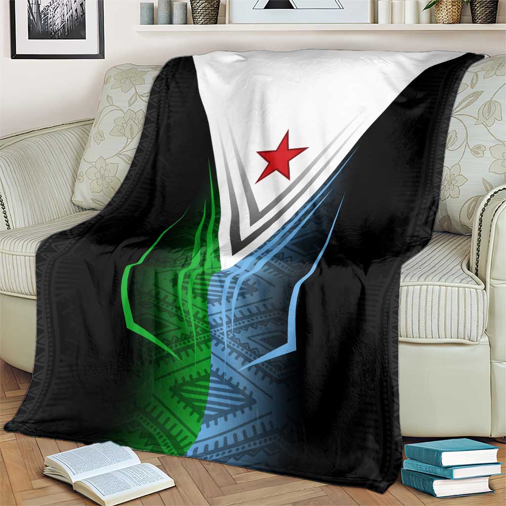Djibouti Fusion Blanket Tribal Geometry Meets National Colors and Red Star Boldness
