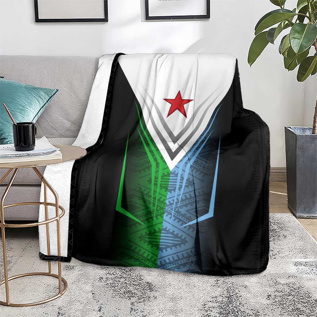 Djibouti Fusion Blanket Tribal Geometry Meets National Colors and Red Star Boldness