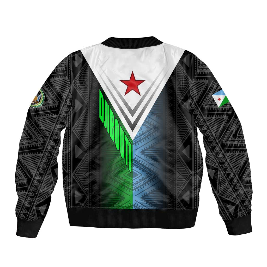 Djibouti Fusion Bomber Jacket Tribal Geometry Meets National Colors and Red Star Boldness