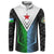 Djibouti Fusion Button Sweatshirt Tribal Geometry Meets National Colors and Red Star Boldness