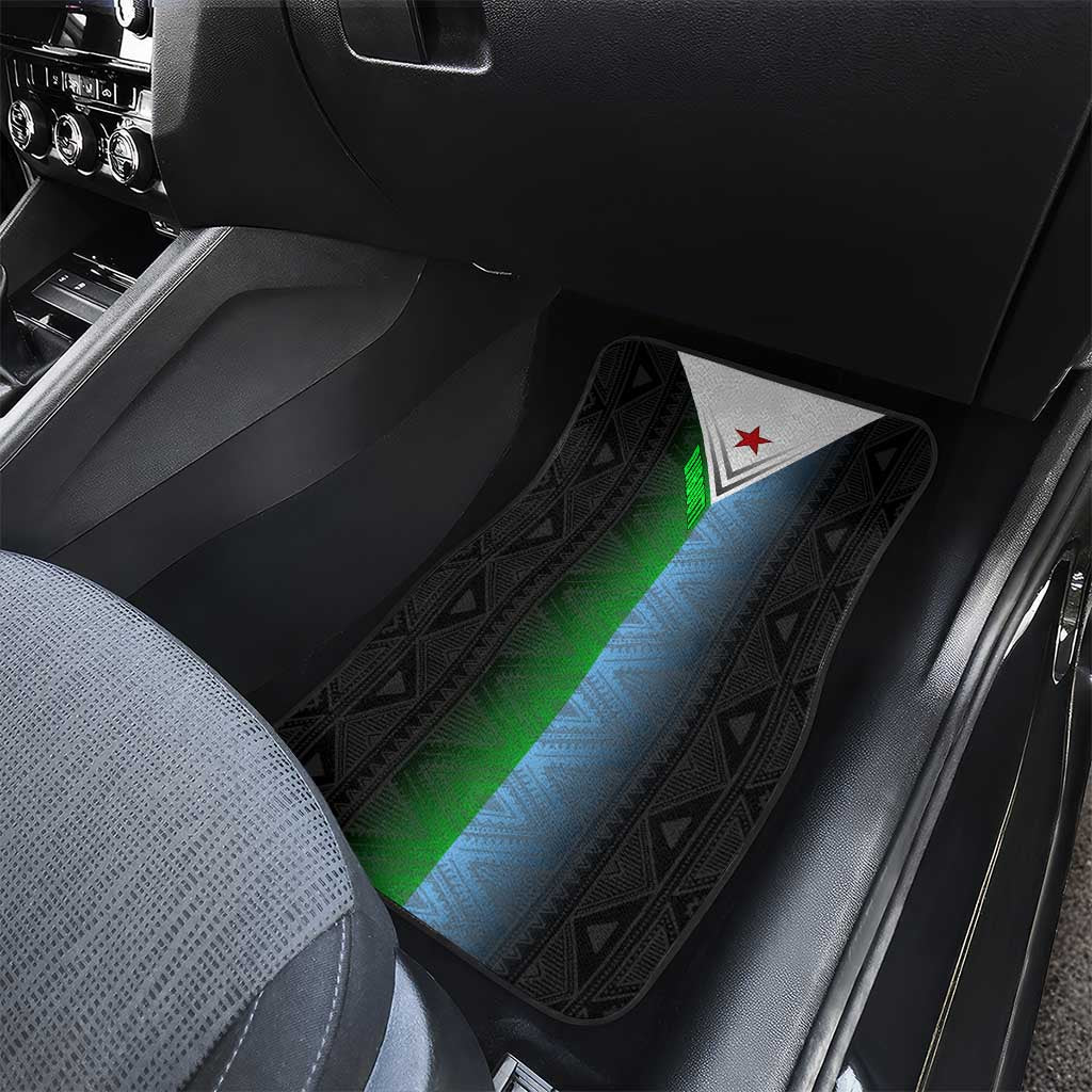 Djibouti Fusion Car Mats Tribal Geometry Meets National Colors and Red Star Boldness