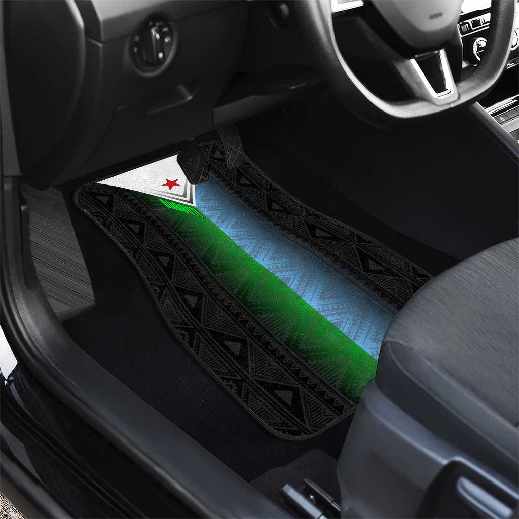 Djibouti Fusion Car Mats Tribal Geometry Meets National Colors and Red Star Boldness