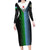 Djibouti Fusion Family Matching Long Sleeve Bodycon Dress and Hawaiian Shirt Tribal Geometry Meets National Colors and Red Star Boldness
