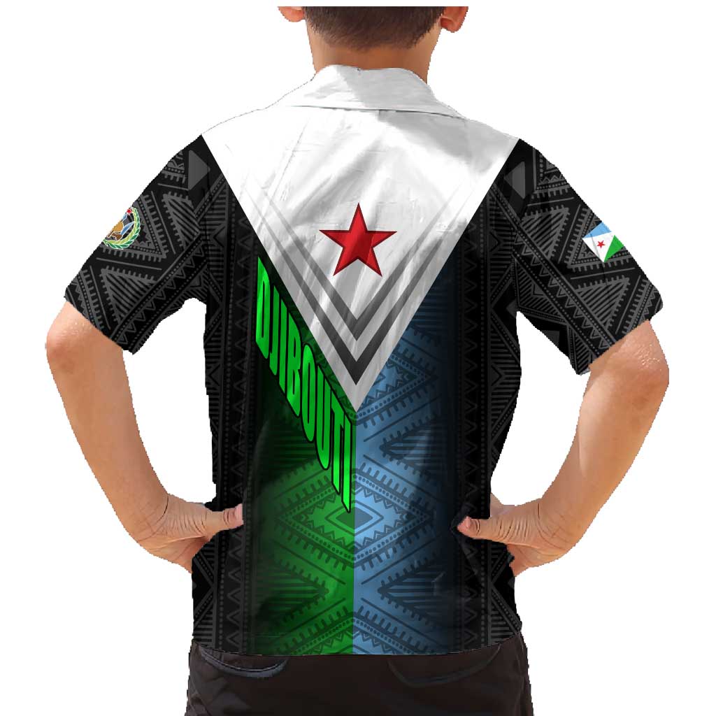 Djibouti Fusion Family Matching Mermaid Dress and Hawaiian Shirt Tribal Geometry Meets National Colors and Red Star Boldness