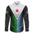 Djibouti Fusion Family Matching Off The Shoulder Long Sleeve Dress and Hawaiian Shirt Tribal Geometry Meets National Colors and Red Star Boldness