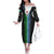 Djibouti Fusion Family Matching Off The Shoulder Long Sleeve Dress and Hawaiian Shirt Tribal Geometry Meets National Colors and Red Star Boldness