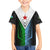Djibouti Fusion Family Matching Off The Shoulder Long Sleeve Dress and Hawaiian Shirt Tribal Geometry Meets National Colors and Red Star Boldness