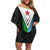 Djibouti Fusion Family Matching Off Shoulder Short Dress and Hawaiian Shirt Tribal Geometry Meets National Colors and Red Star Boldness