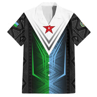 Djibouti Fusion Family Matching Tank Maxi Dress and Hawaiian Shirt Tribal Geometry Meets National Colors and Red Star Boldness