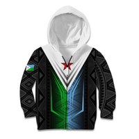 Djibouti Fusion Kid Hoodie Tribal Geometry Meets National Colors and Red Star Boldness
