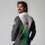 Djibouti Fusion Long Sleeve Polo Shirt Tribal Geometry Meets National Colors and Red Star Boldness
