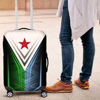 Djibouti Fusion Luggage Cover Tribal Geometry Meets National Colors and Red Star Boldness