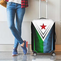 Djibouti Fusion Luggage Cover Tribal Geometry Meets National Colors and Red Star Boldness
