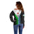 Djibouti Fusion Off Shoulder Sweater Tribal Geometry Meets National Colors and Red Star Boldness