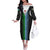 Djibouti Fusion Off The Shoulder Long Sleeve Dress Tribal Geometry Meets National Colors and Red Star Boldness