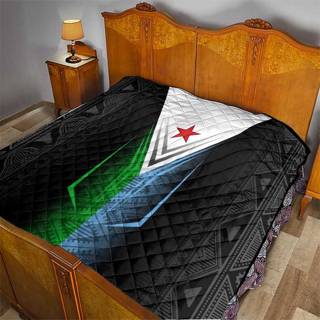 Djibouti Fusion Quilt Tribal Geometry Meets National Colors and Red Star Boldness