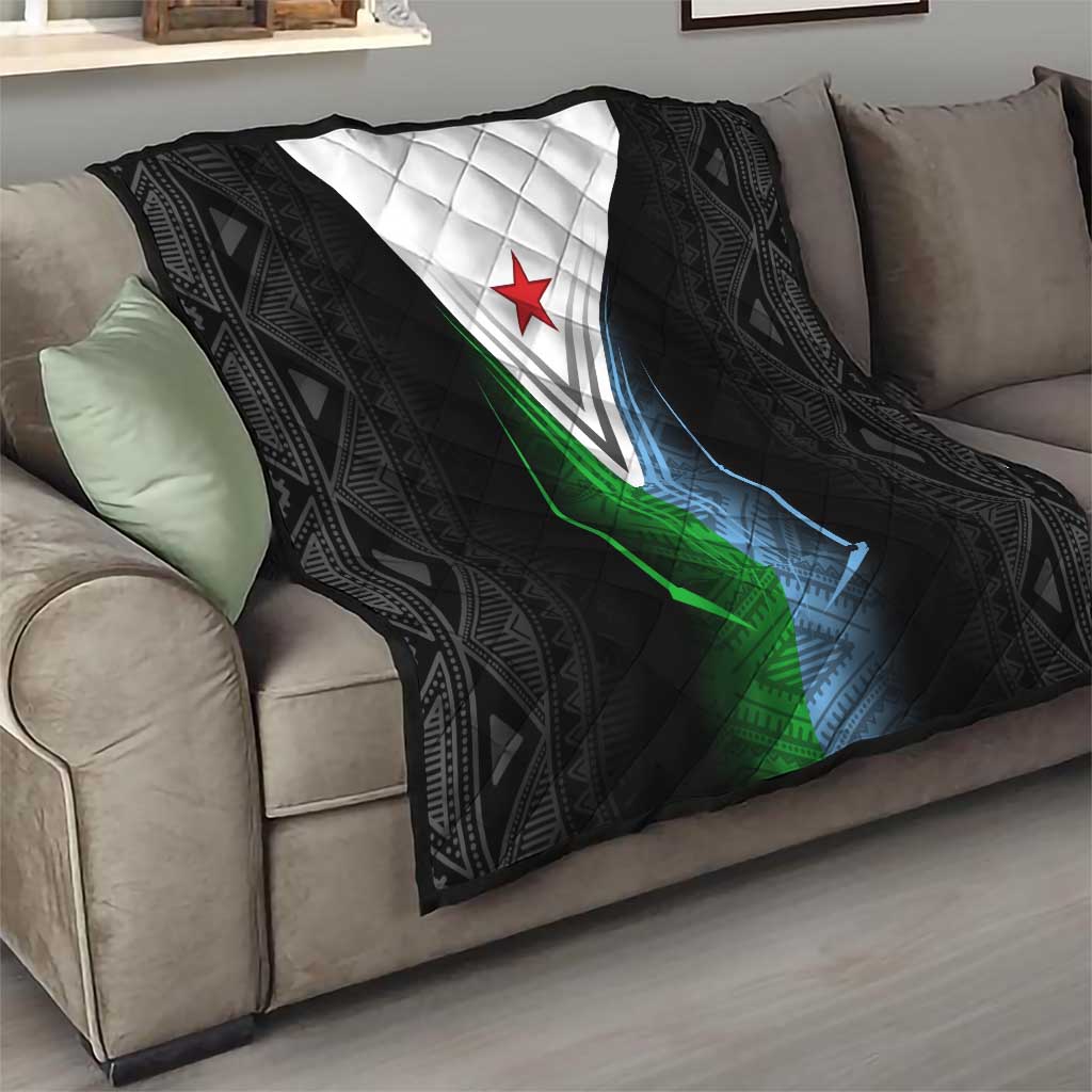 Djibouti Fusion Quilt Tribal Geometry Meets National Colors and Red Star Boldness