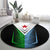 Djibouti Fusion Round Carpet Tribal Geometry Meets National Colors and Red Star Boldness