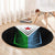 Djibouti Fusion Round Carpet Tribal Geometry Meets National Colors and Red Star Boldness
