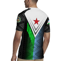 Djibouti Fusion Rugby Jersey Tribal Geometry Meets National Colors and Red Star Boldness