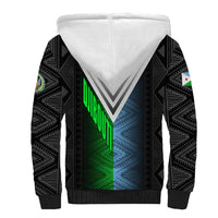 Djibouti Fusion Sherpa Hoodie Tribal Geometry Meets National Colors and Red Star Boldness