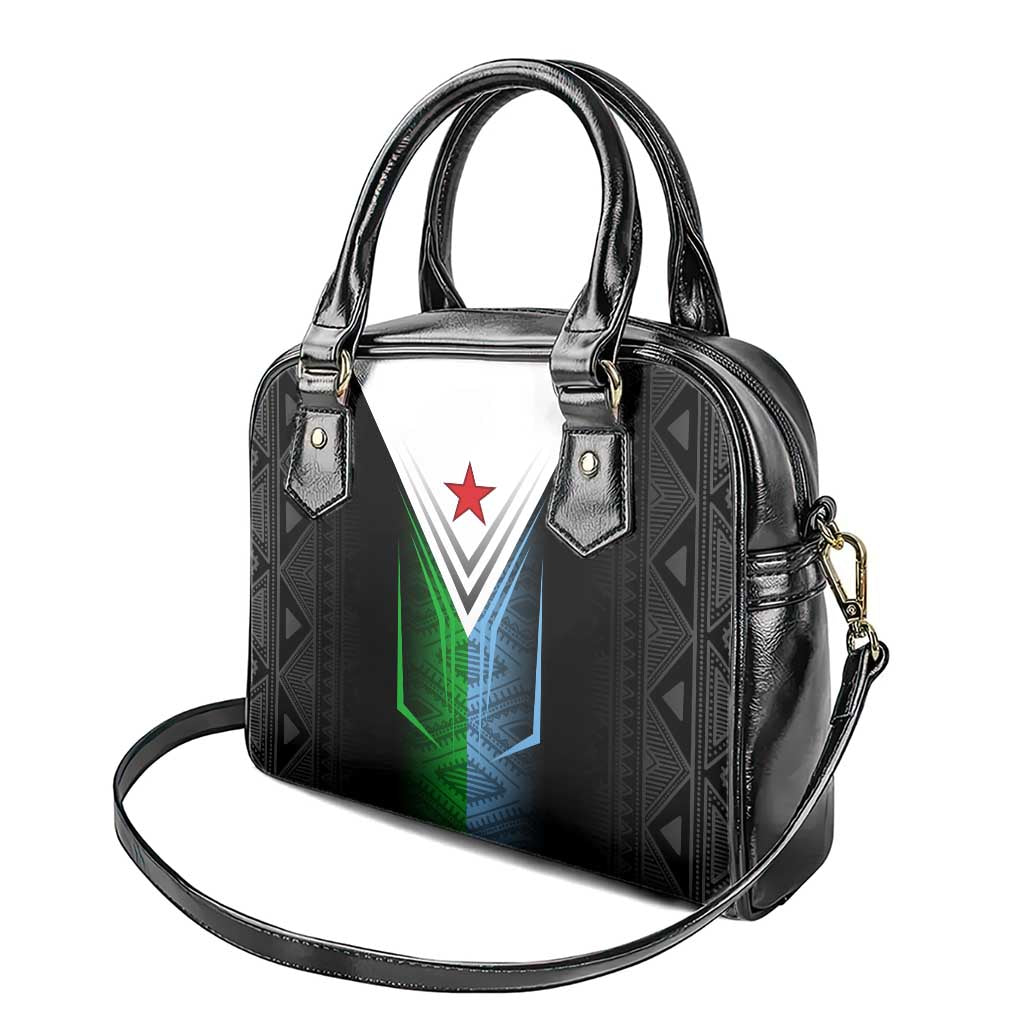 Djibouti Fusion Shoulder Handbag Tribal Geometry Meets National Colors and Red Star Boldness