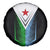 Djibouti Fusion Spare Tire Cover Tribal Geometry Meets National Colors and Red Star Boldness