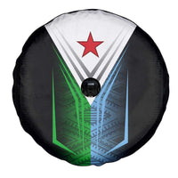 Djibouti Fusion Spare Tire Cover Tribal Geometry Meets National Colors and Red Star Boldness