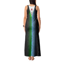 Djibouti Fusion Tank Maxi Dress Tribal Geometry Meets National Colors and Red Star Boldness