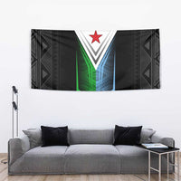 Djibouti Fusion Tapestry Tribal Geometry Meets National Colors and Red Star Boldness