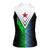 Djibouti Fusion Women Sleeveless Polo Shirt Tribal Geometry Meets National Colors and Red Star Boldness