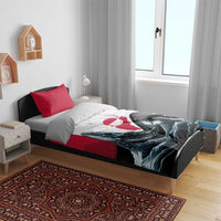 Greenland Whale Bedding Set with Arctic Waves and Where the Ice Meets the Sky Text Design