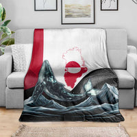 Greenland Whale Blanket with Arctic Waves and Where the Ice Meets the Sky Text Design