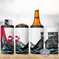 Greenland Whale 4 in 1 Can Cooler Tumbler with Arctic Waves and Where the Ice Meets the Sky Text Design