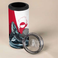 Greenland Whale 4 in 1 Can Cooler Tumbler with Arctic Waves and Where the Ice Meets the Sky Text Design