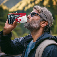 Greenland Whale 4 in 1 Can Cooler Tumbler with Arctic Waves and Where the Ice Meets the Sky Text Design