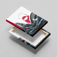 Greenland Whale Canvas Wall Art with Arctic Waves and Where the Ice Meets the Sky Text Design