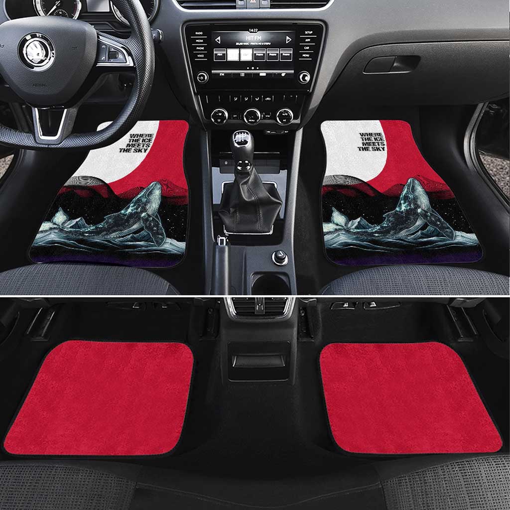 Greenland Whale Car Mats with Arctic Waves and Where the Ice Meets the Sky Text Design