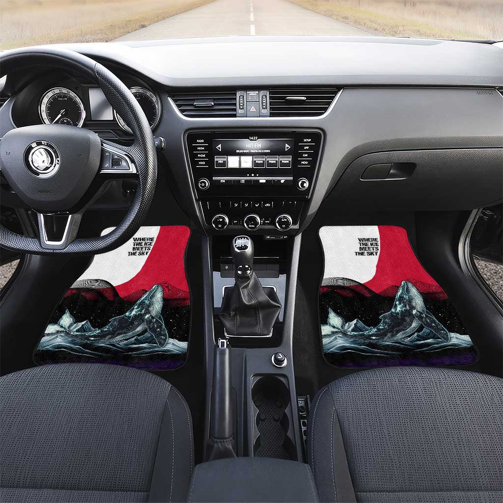 Greenland Whale Car Mats with Arctic Waves and Where the Ice Meets the Sky Text Design