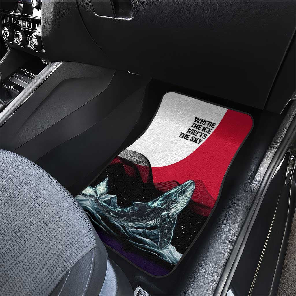 Greenland Whale Car Mats with Arctic Waves and Where the Ice Meets the Sky Text Design